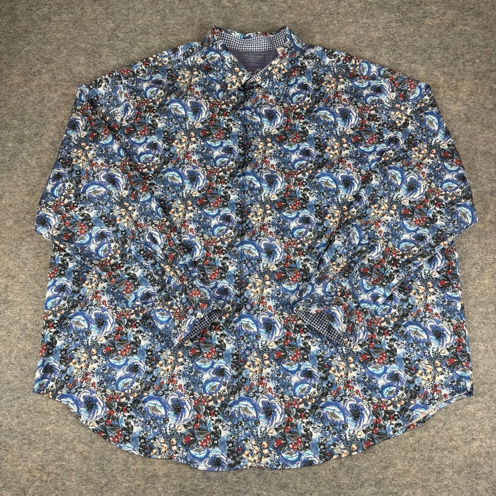Robert Graham Button Up Shirt Long Sleeve Colorful Floral Cotton Mens 3XL‎